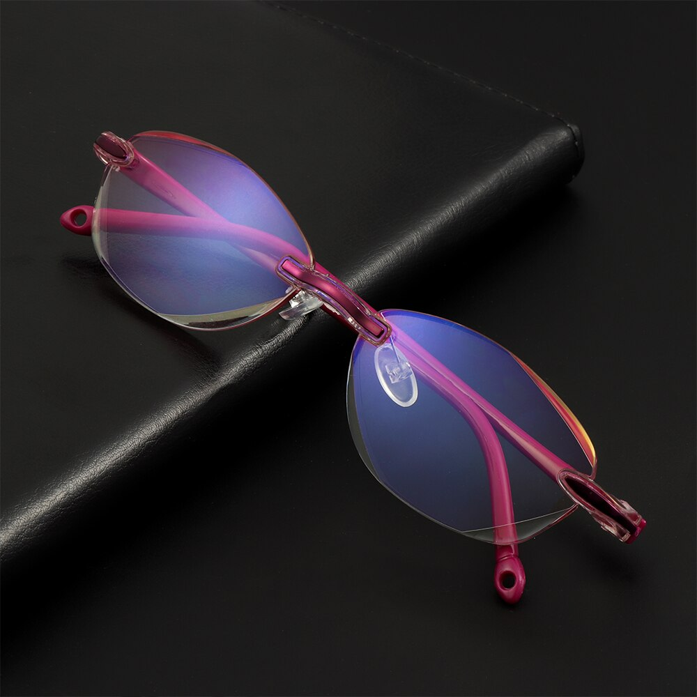 Multifocal Rimless Blue Light Glasses | Presbyopic Anti-Blue Rimless Glasses |Stylish Rimless Blue Light Reading Glasses