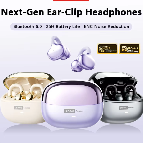 Wireless Bluetooth Ear Clip Headphones Noise Cancelling Sports Earbuds