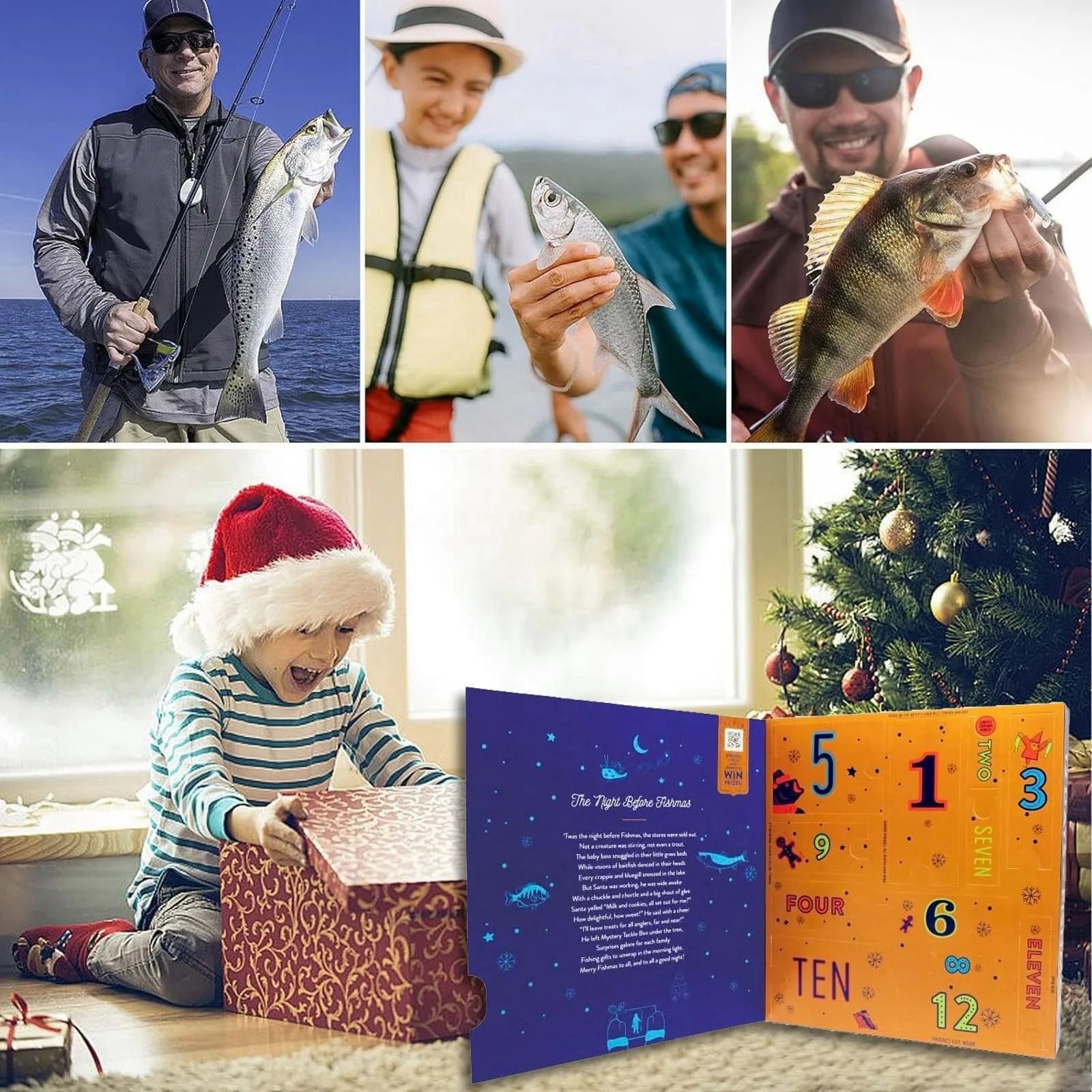 24-Day Fishing Advent Calendar – Christmas Surprise Countdown Set – Professional Fishing Gear Mystery Box