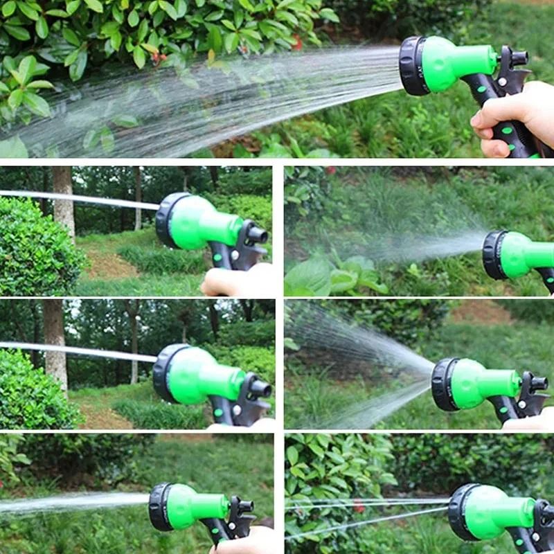 Expandable Garden Hose with High-Pressure Spray Nozzle and 7 Functions