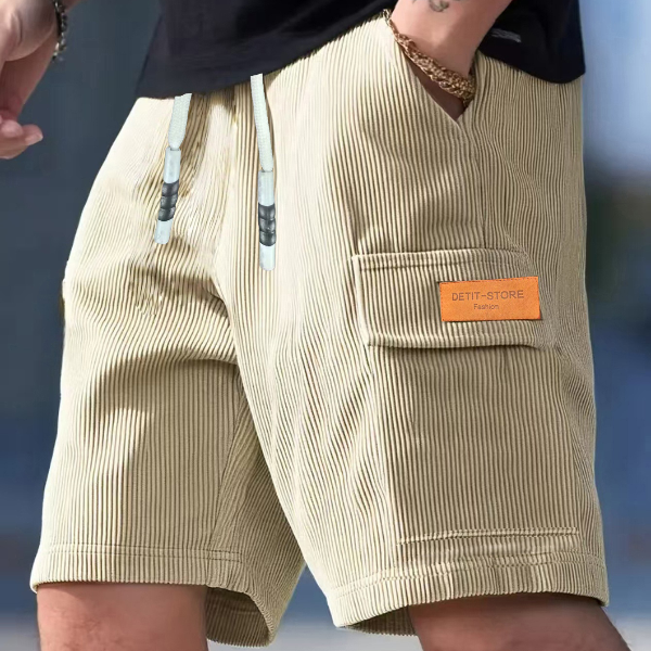 Men's Corduroy Shorts Breathable Casual Beach Sports Shorts
