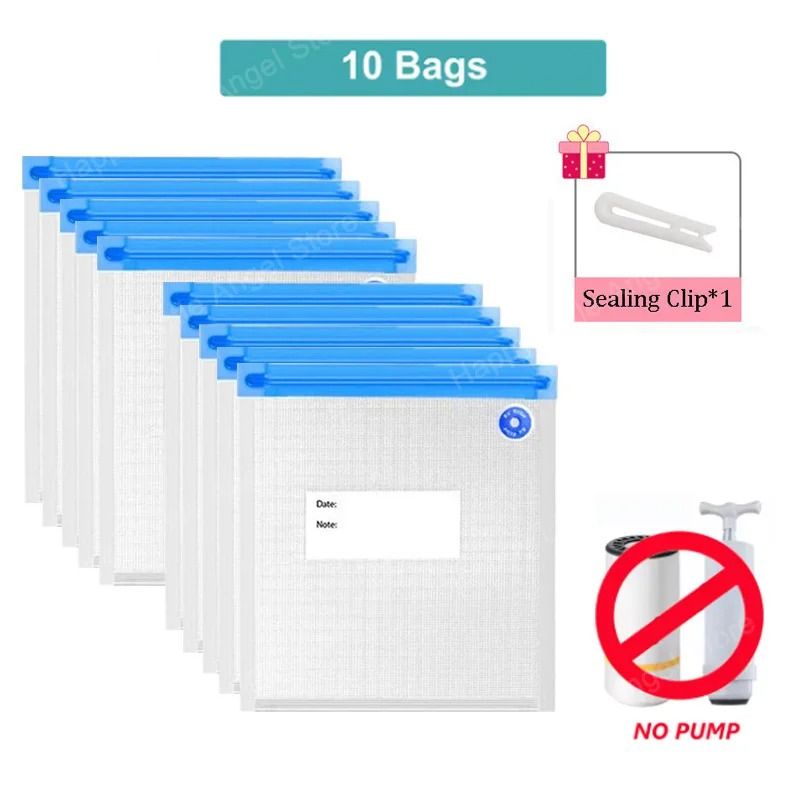 Reusable Vacuum Food Storage Bags Set with Electric Pump Sealer
