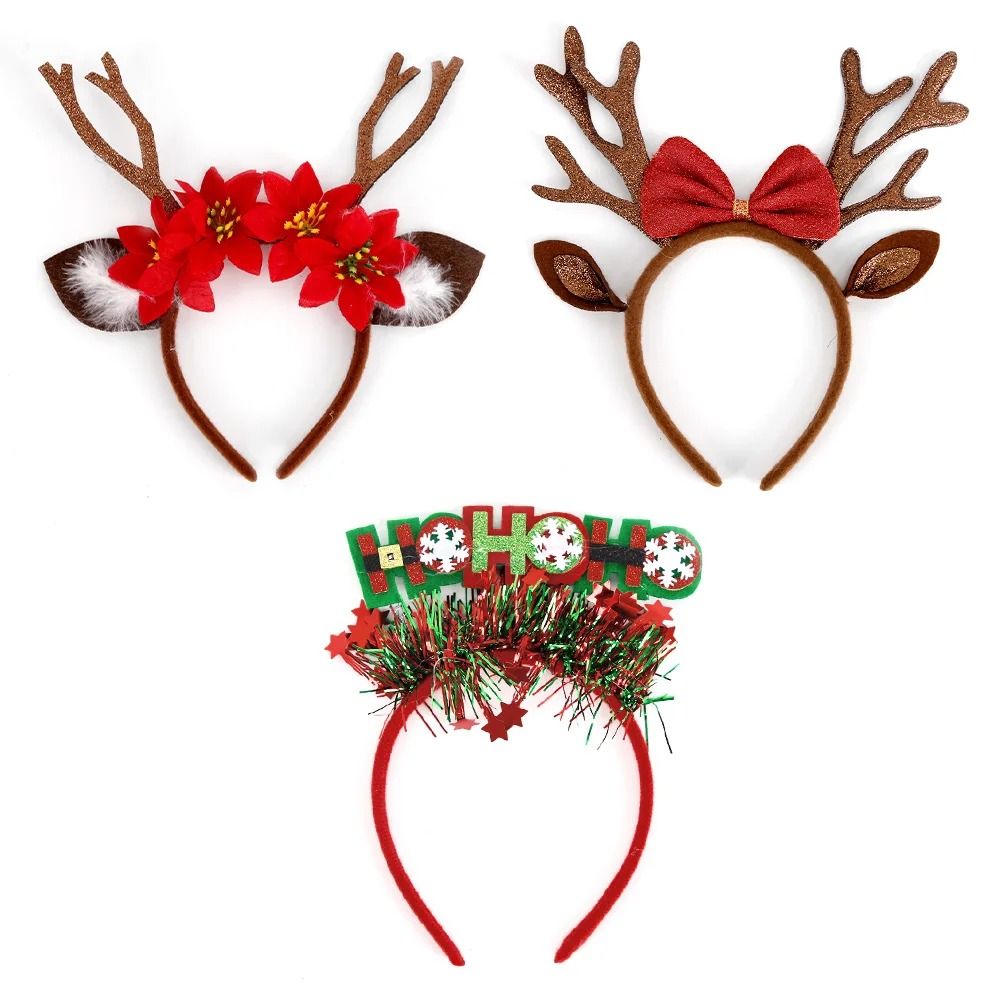 Festive Christmas Antler Headbands for Women