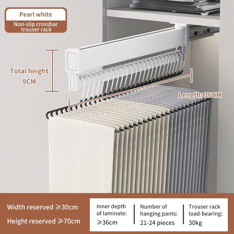 Space-Saving Expandable Sliding Pants Rack