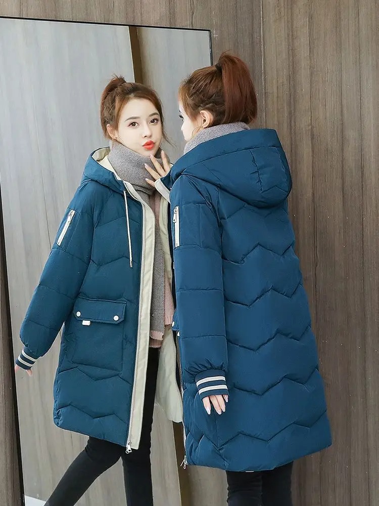 Winter Women Jacket Coats Long Parkas Female Down Cotton Hooded Overcoat - ladies overcoat - female overcoats