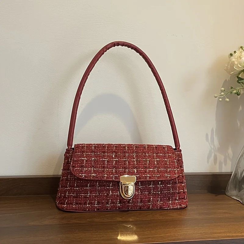 SleekBuckle Minimalist PU Leather Shoulder Bag | Women's Structured Fashion Handbag for Daily Use
