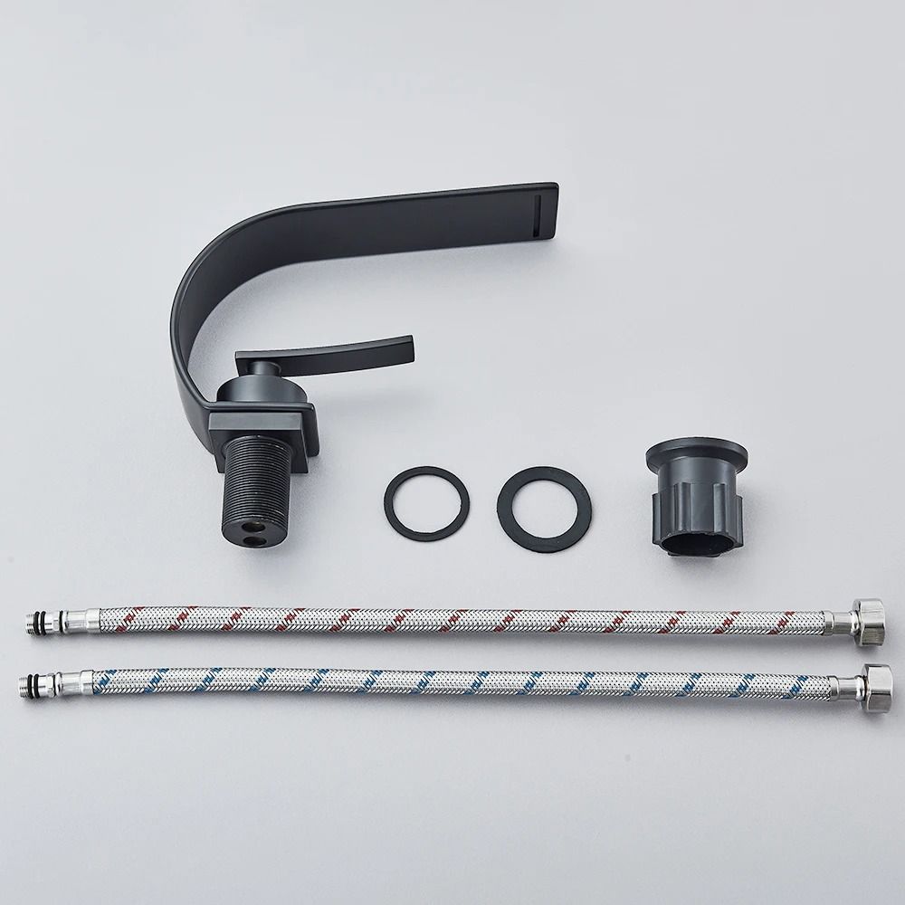 Black Thin Style Bathroom Sink Faucet with Hot and Cold Water Mixer