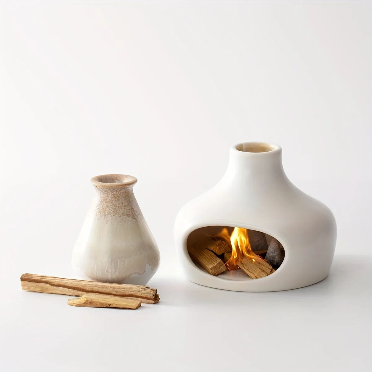 Elegant Ceramic Palo Santo & Sage Burner with Chimney, Aromatherapy, Meditation & Yoga Essential, Home Decor Gift