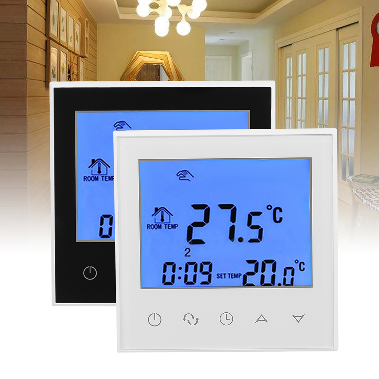 Smart LCD Touch Screen Thermostat Programmable Temperature Controller for Home Heating