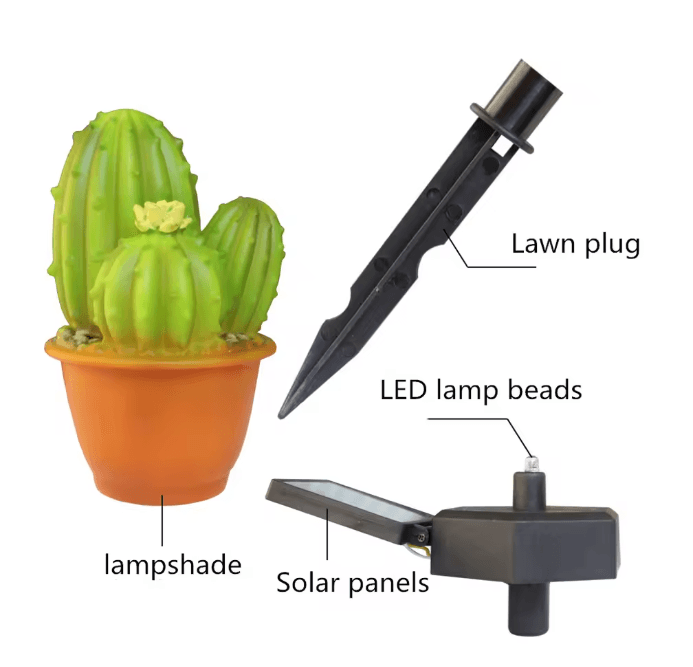 Solar Pineapple Cactus Garden Light