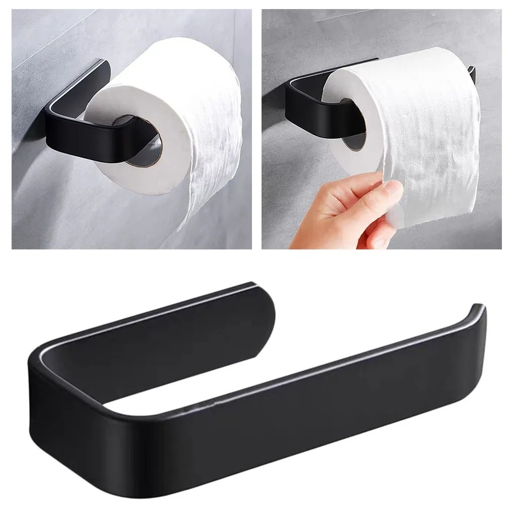 Self Adhesive Wall Mounted Towel Rack Bathroom Towel Holder and Toilet Paper Hanger