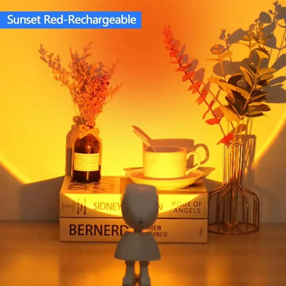 Astronaut Robot LED Sunset Projection Lamp Rechargeable Mood Light