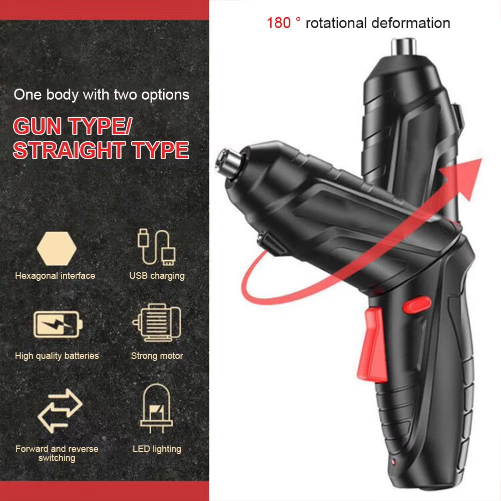 3.6V Rechargeable Electric Screwdriver Set 1800mAh Cordless Mini Power Screwdriver for Home Repairs
