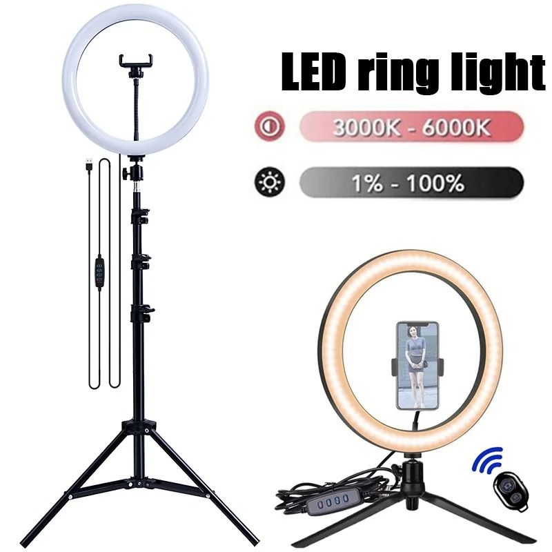 Professional High-Definition LED Studio Ring Light with Multi-Height Tripod and Bluetooth Control