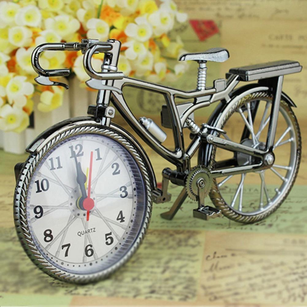 Vintage Retro Bicycle Design Antique Style Alarm Clock for Bedroom and Home Decor