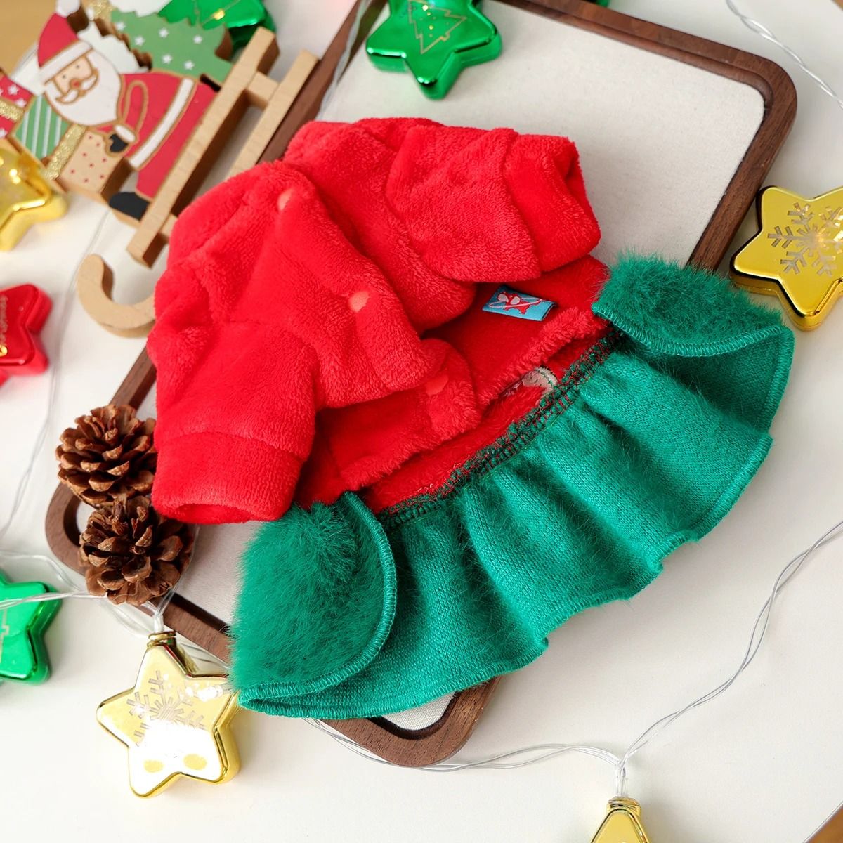 Christmas Bear Skirt Pet Dress for Cozy Holiday Warmth