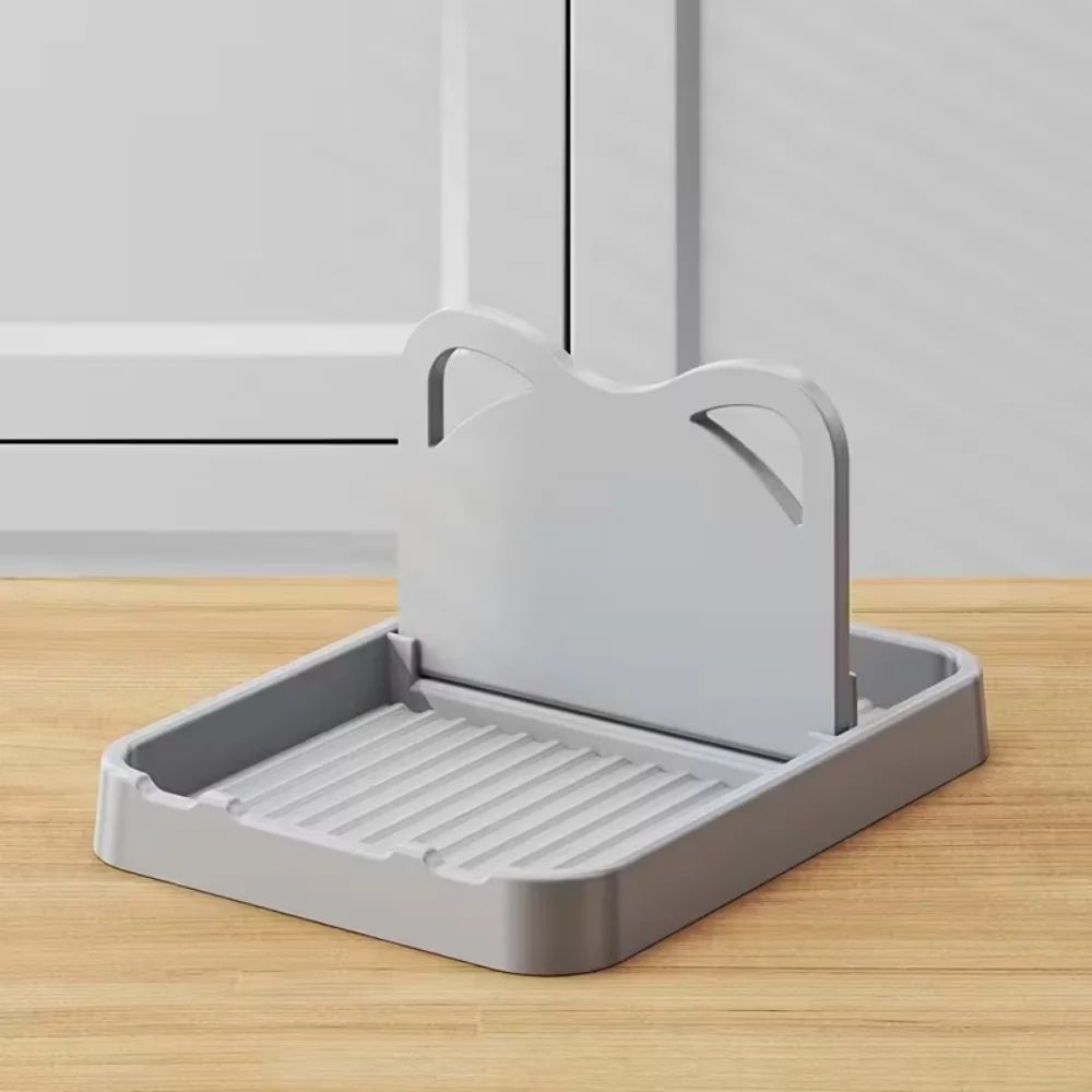 Silicone Spoon Rest with Pot Lid Holder and Drip Tray Countertop Organizer