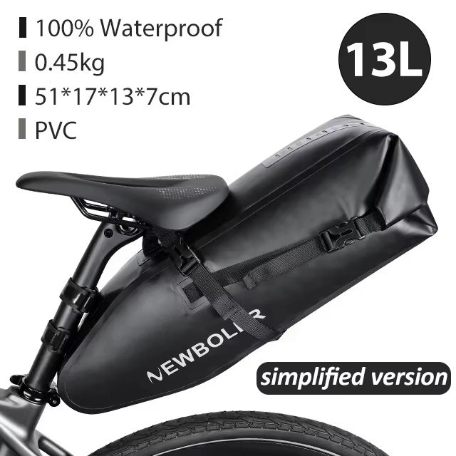 NEWBOLER 13L waterproof bike saddle bag Large Capacity Foldable Tail Luggage Pack