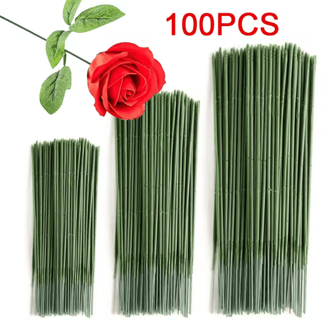 Artificial Flower Stems Plastic Rod Set for DIY Wedding Decor & Floral Crafts