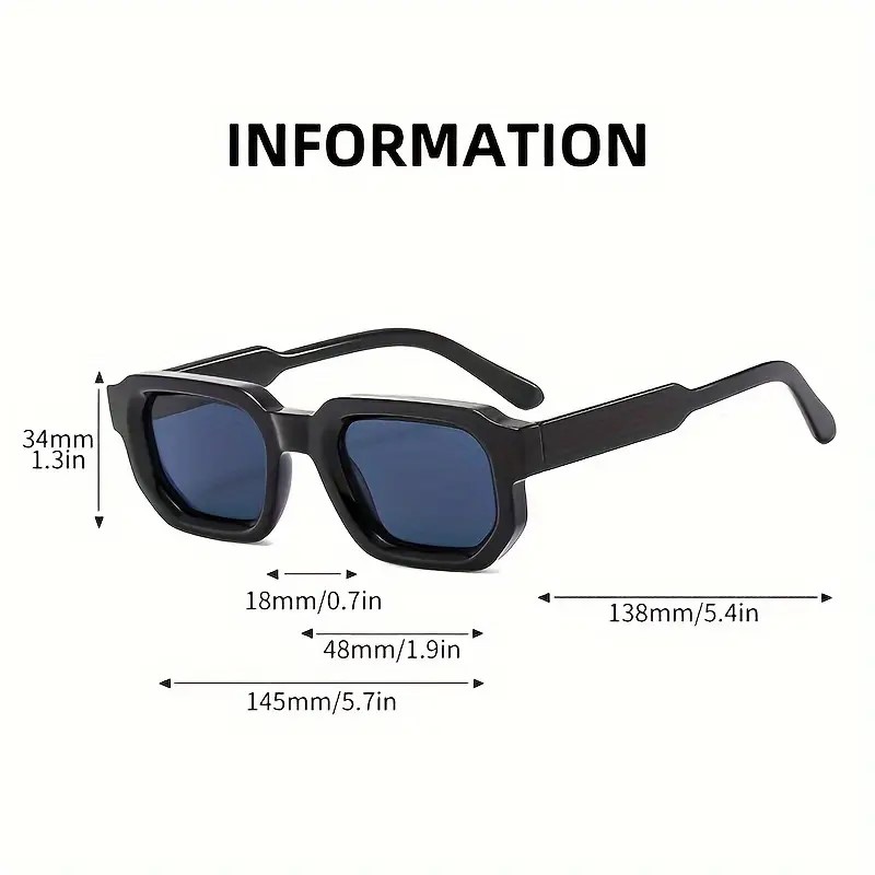 Retro Rectangle Sunglasses Vintage UV Protection Fashion Eyewear for Men Women