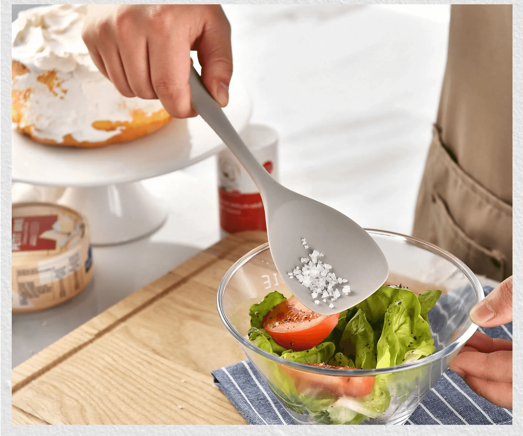15 Piece Khaki Silicone Kitchen Utensils Set Non Stick Cooking Tools