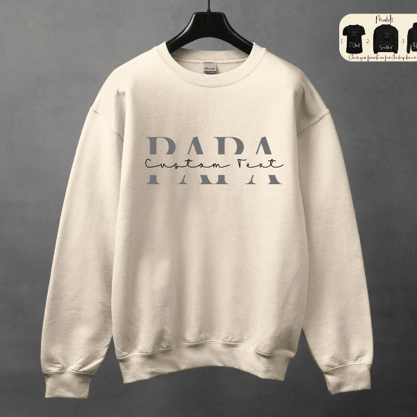 Personalized Papa Sweatshirt Custom Dad Hoodie Fathers Day Gift New Dad Tee