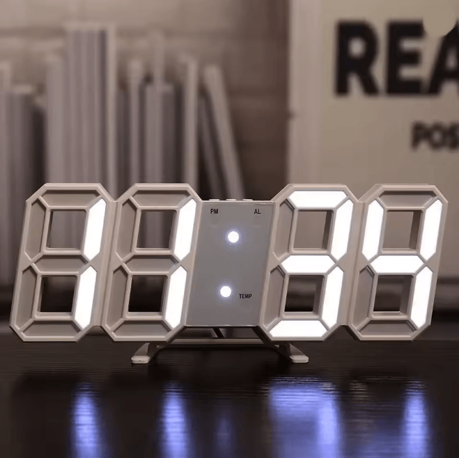 GlowTime 3D LED Digital Wall Clock with Adjustable Brightness and Night Mode