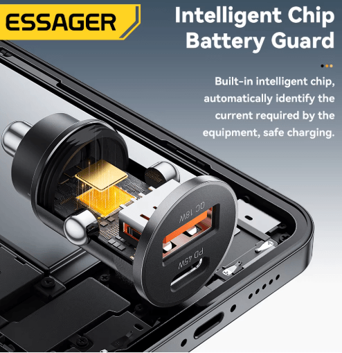 Essager 45W Mini USB C Car Charger PD 3.0 & QC 3.0 Fast Charging Adapter