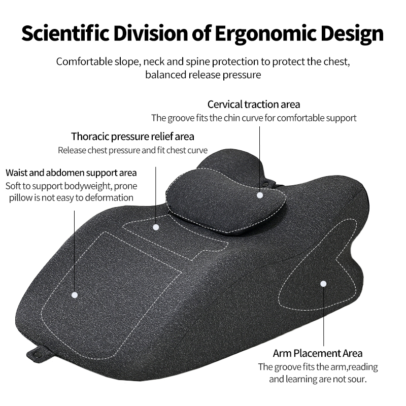 Ergonomic Prone Sleeping Pillow for Phone Use and Reading Multifunctional Lying Bed Support Pillow