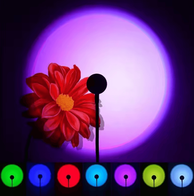 USB Sunset Projection Lamp LED Rainbow Light Rotating Photography & Room Atmosphere Light