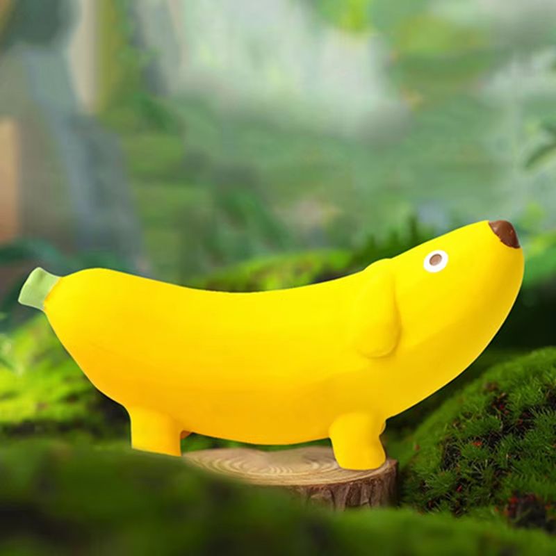 Banana-Shape Squeaky Dog Toy Latex Chew Toy – Bite-Resistant Interactive Pet Toy