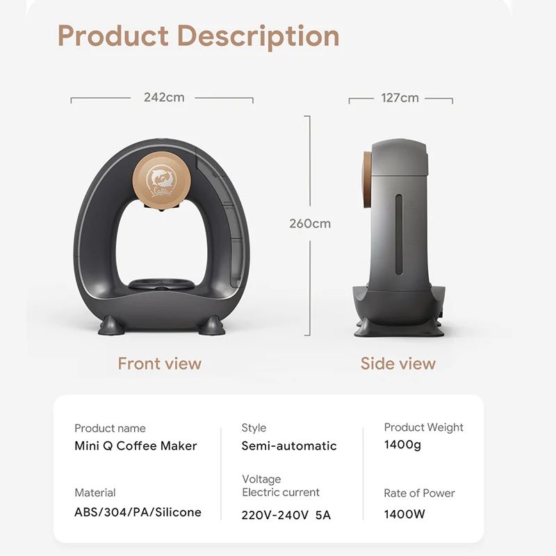 BrewGo Portable Coffee Maker – Quiet Travel Capsule & Ground Coffee Machine