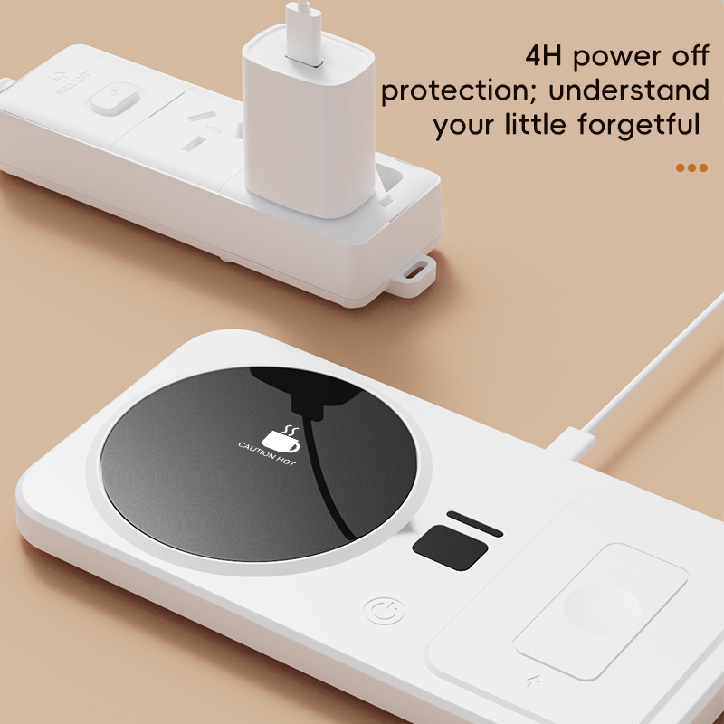 Wireless Charging Thermostatic Cup Mat for Coffee and Milk, Three Gears Heating Control Cup Mat