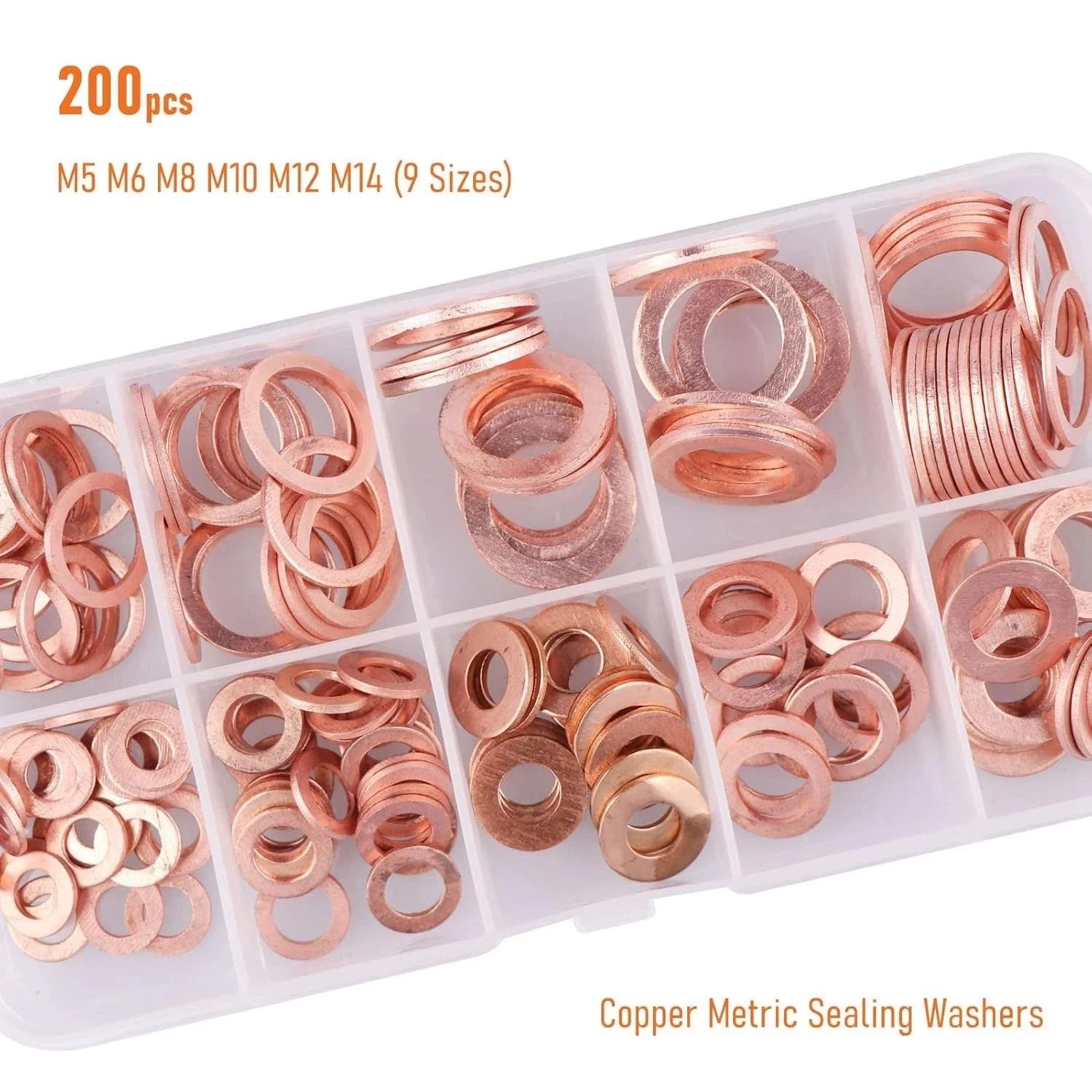 Copper Crush Washer Kit Metric Oil Drain Plug and Banjo Bolt Sealing Washer Set