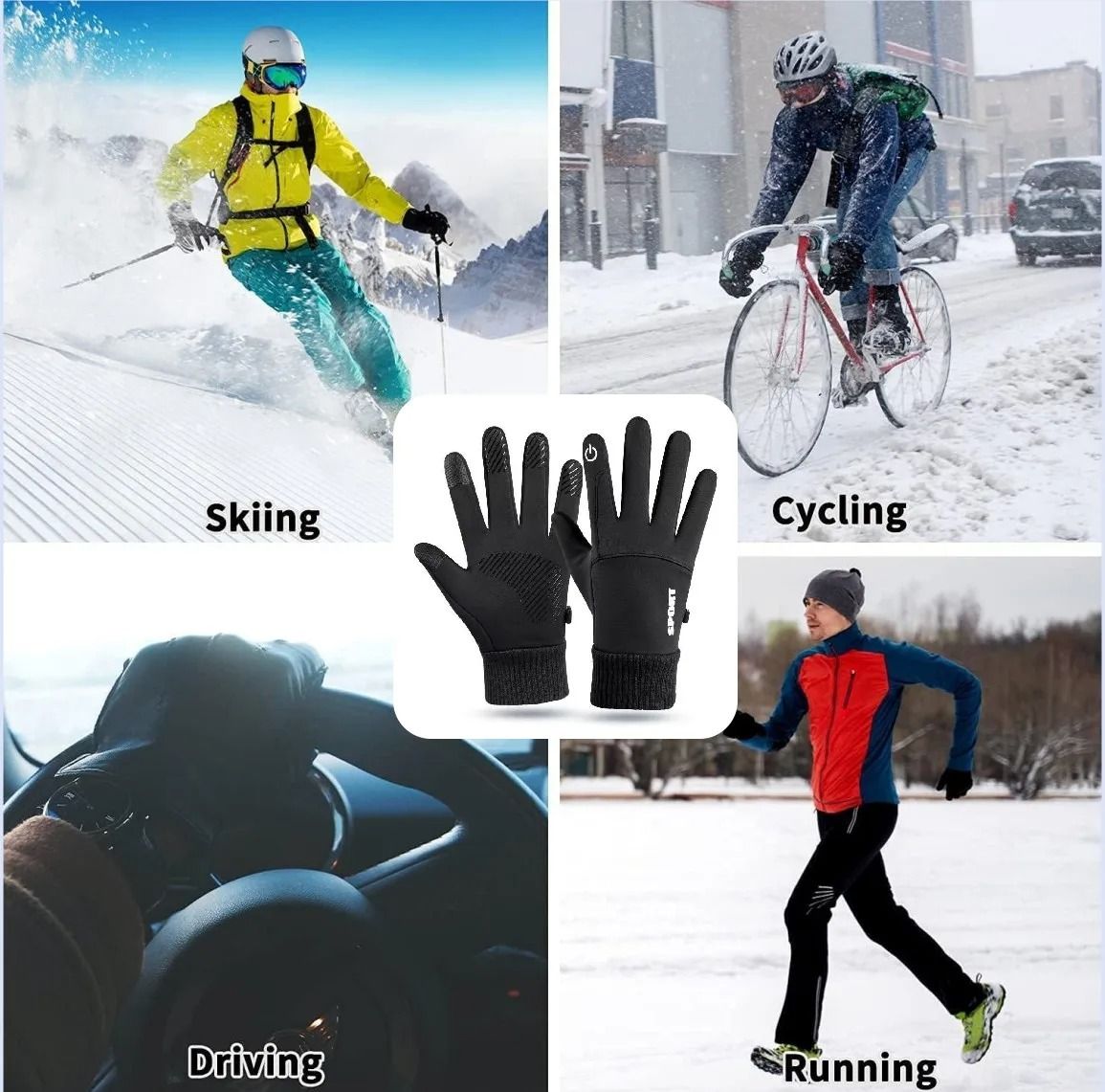 Winter Touch Screen Thermal Gloves Waterproof Windproof Warm Gloves