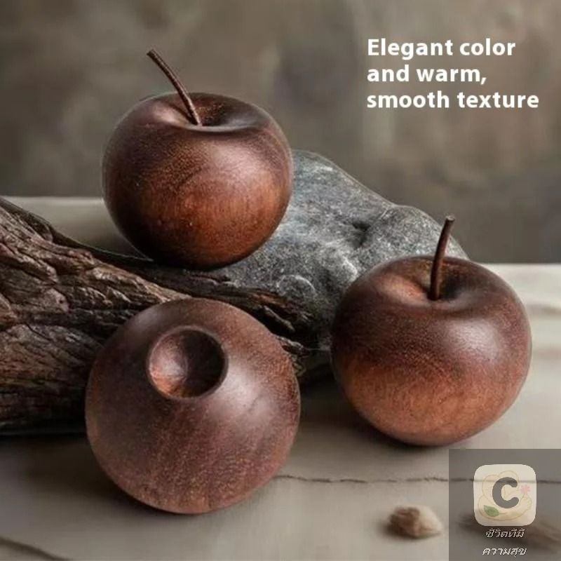 HUA HUA Hand-Carved Wooden Apple Diffuser | Natural Rosewood Essential Oil Passive Diffuser for Home, Car & Wellness