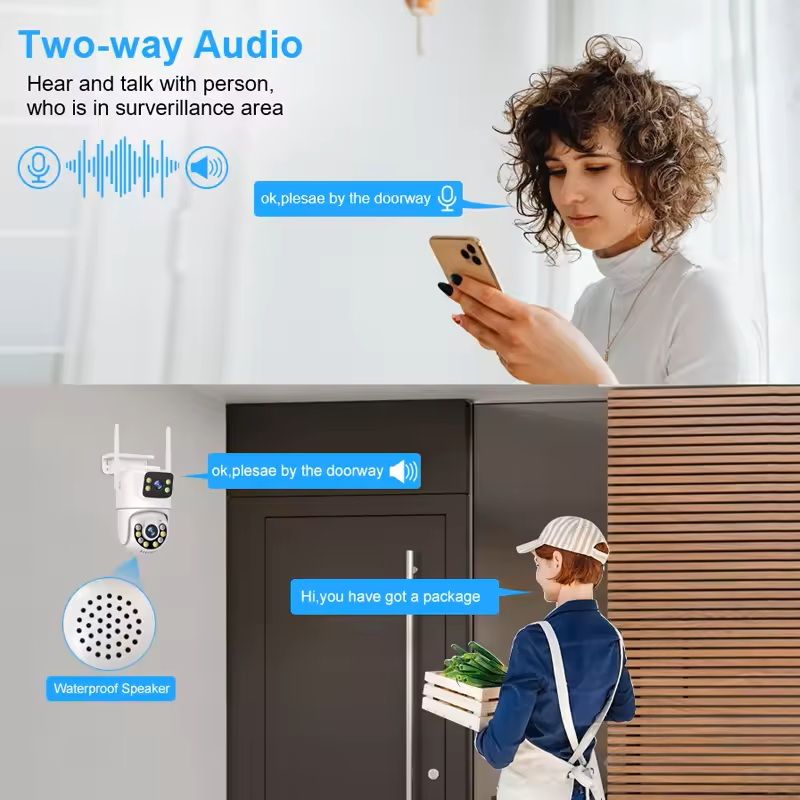 Wireless CCTV Security Camera System with Dual Lens Cameras and 8CH NVR