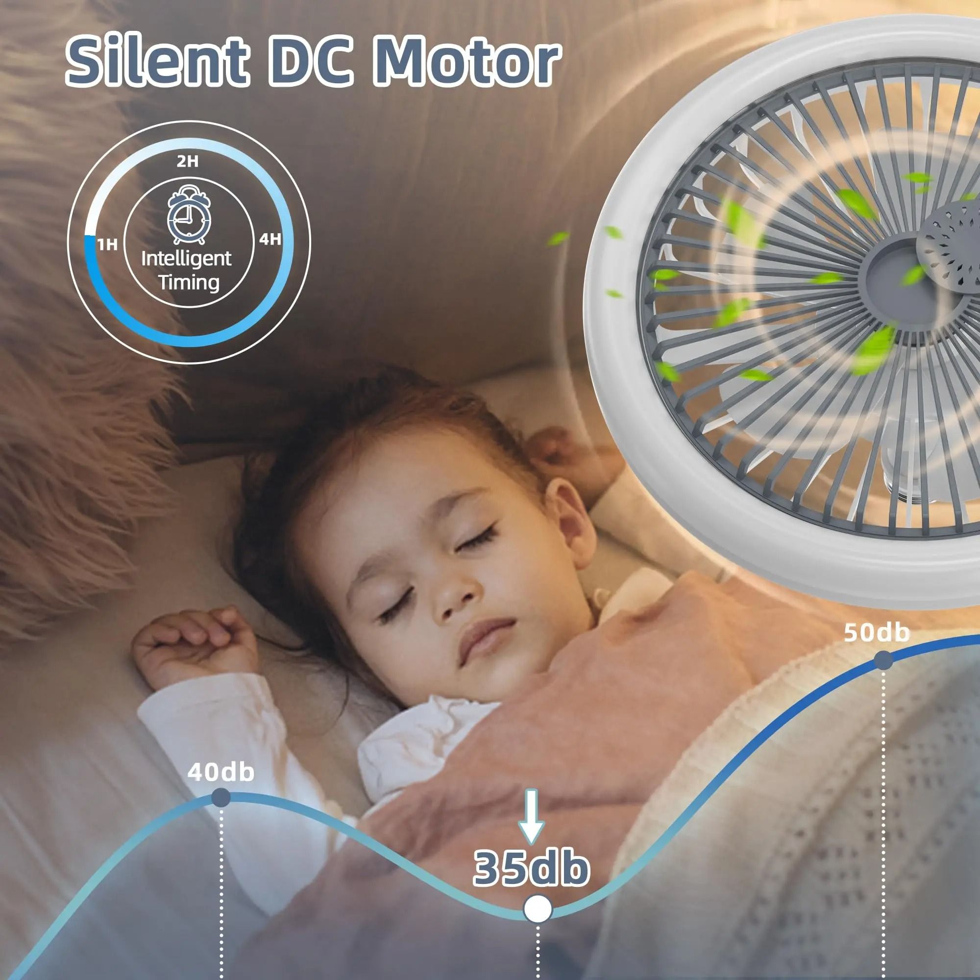 Modern Ceiling Fan with LED Light and Remote Control