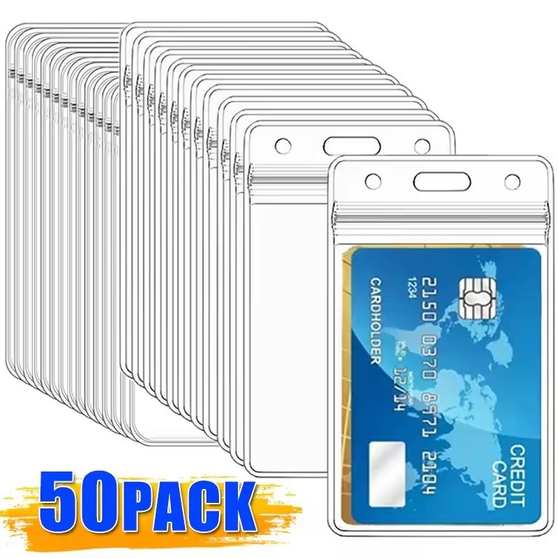 Waterproof Transparent Card Holder Set for ID, Credit, and Badge Protection