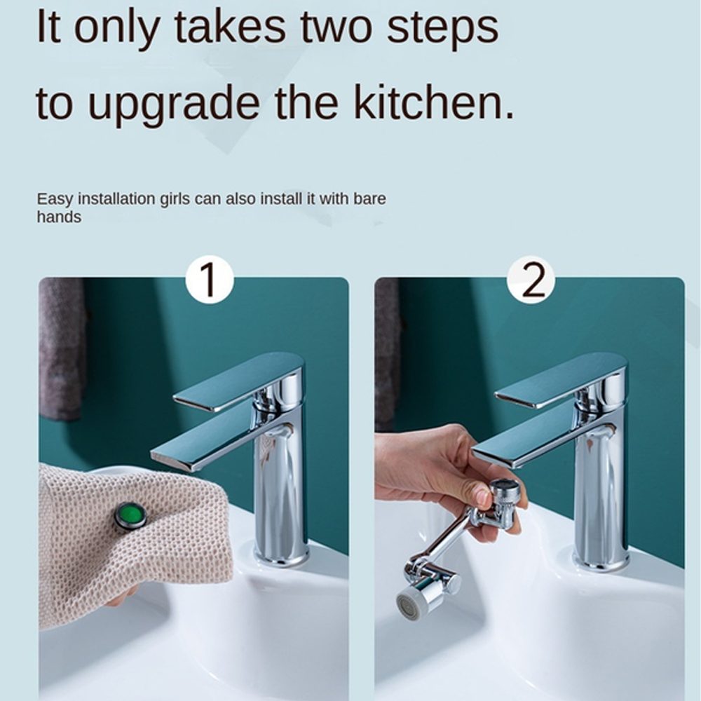 1080 Degree Rotating Dual Water Outlet Faucet Extender