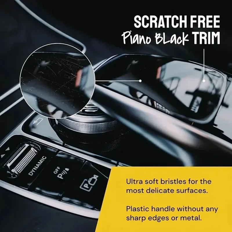 Car Exterior Interior Detail Brush, Boar Hair Bristle Brushes for Car Cleaning, Auto Detail Tools