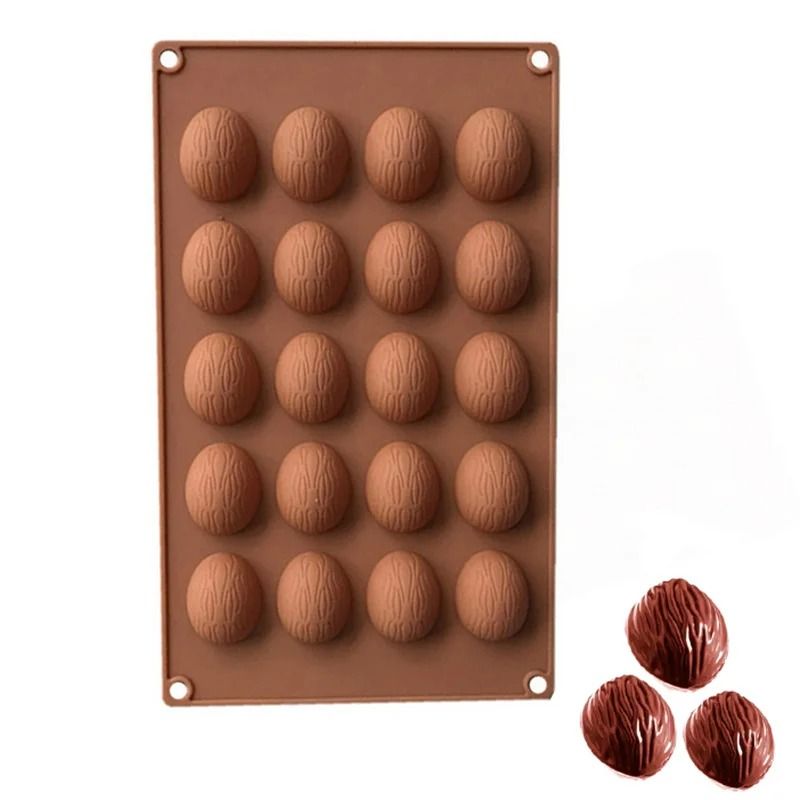 20 Holes Walnuts Nuts Shape Silicone Chocolate Moulds