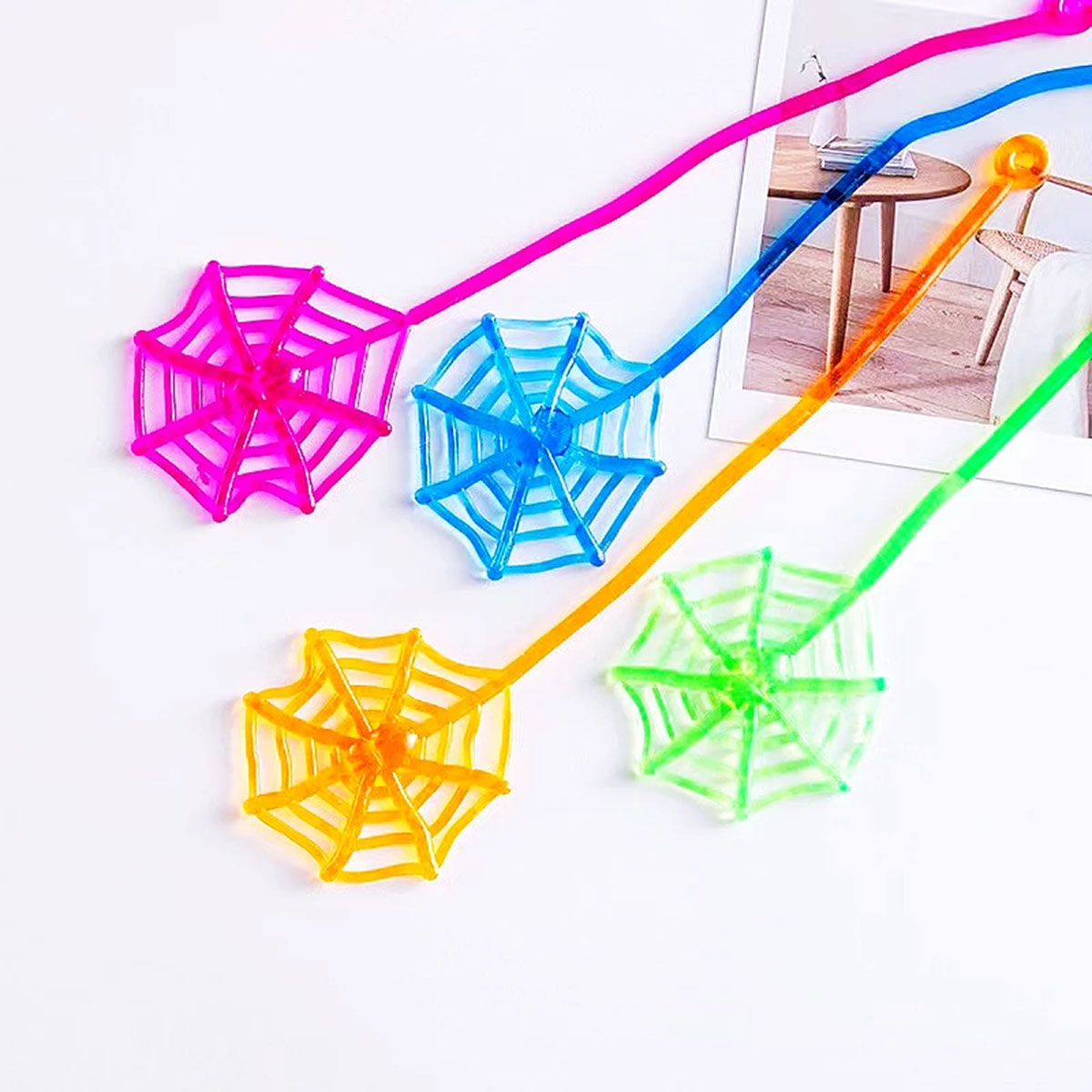 Mini Sticky Spider Web Toy Gift for Kids Birthday Party Pinata Filler Halloween Carnival Supplies