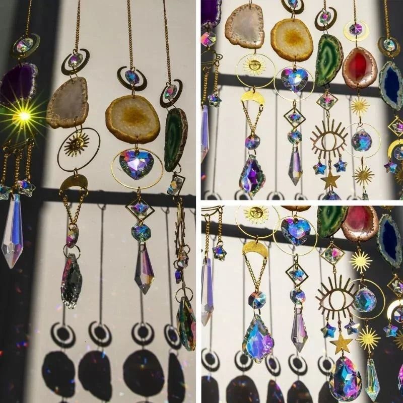 Sun and Moon Crystal Prism Suncatcher