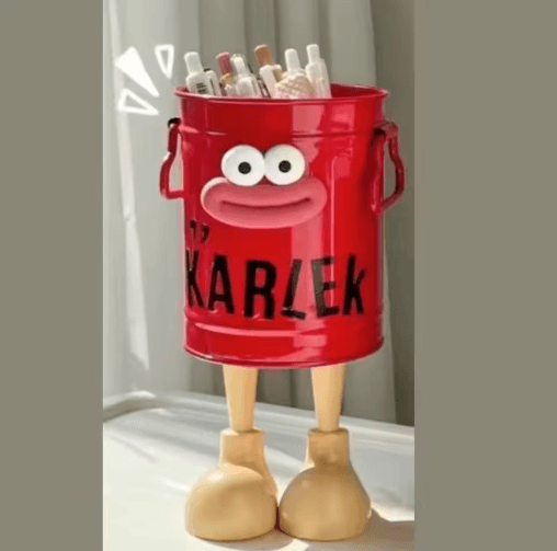 FunCartoon Desk Pen Holder with Random Letter Stickers