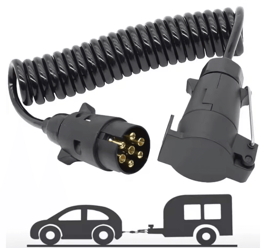 7 Pin Trailer Adapter Heavy Duty European Standard Plug with 1.3m Copper Wiring Harness