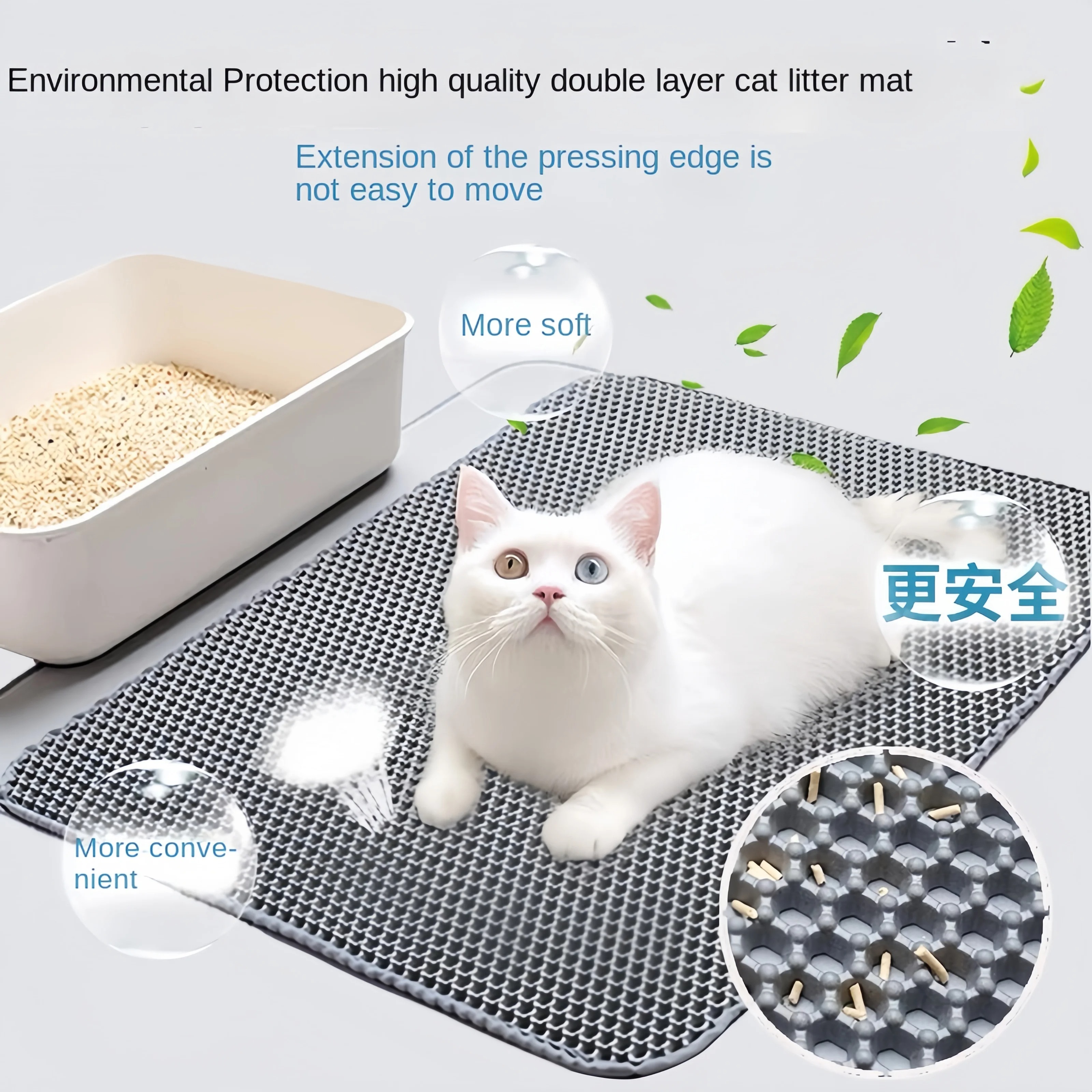Premium Double-Layer Cat Litter Mat – Waterproof, Non-Slip & Easy Clean