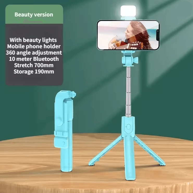 Flexible 360 Degree Selfie Stick Tripod with Wireless Remote and Phone Holder