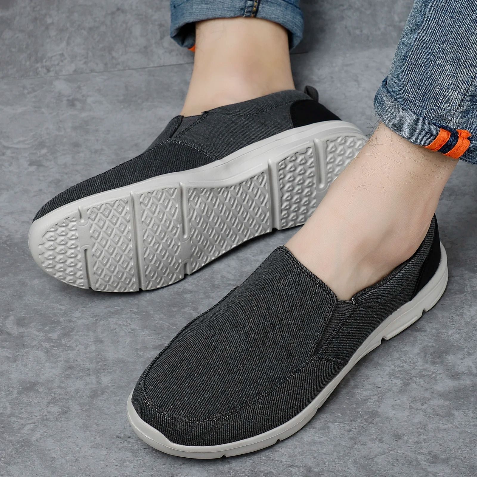 Mens Summer Canvas Slip On Sneakers Breathable Casual Loafers