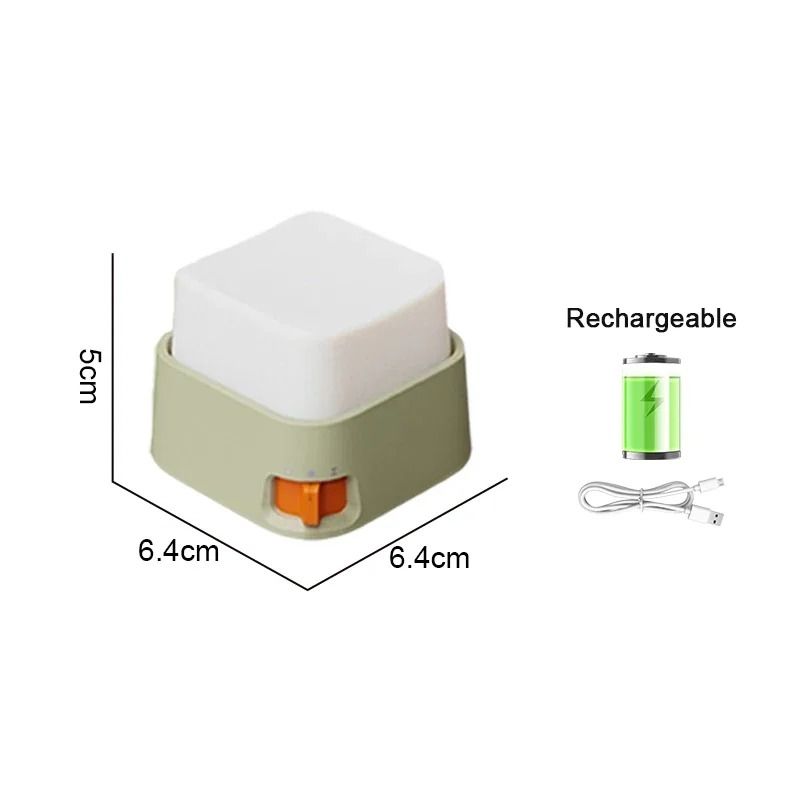 Rechargeable LED Bedside Square Night Light